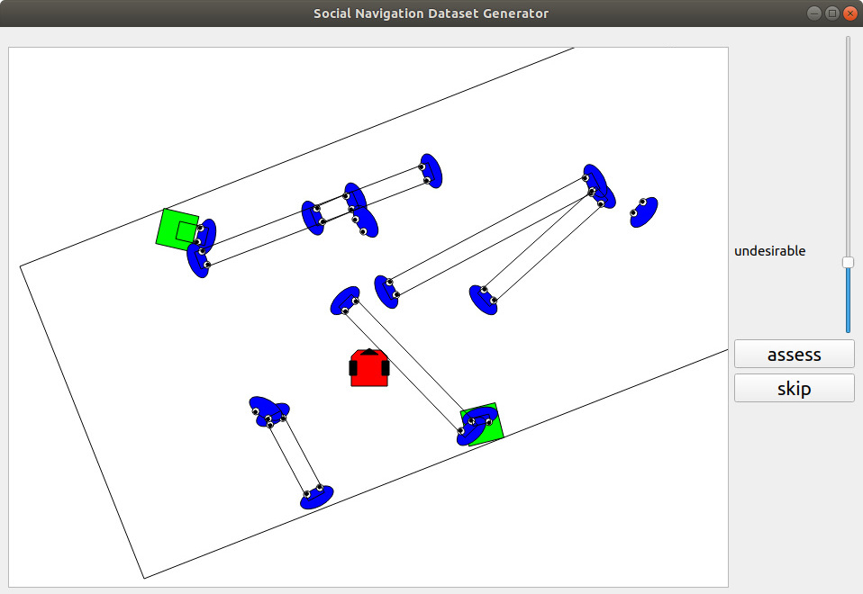 Example of the tool developed in SocNav1 dataset to adquire data